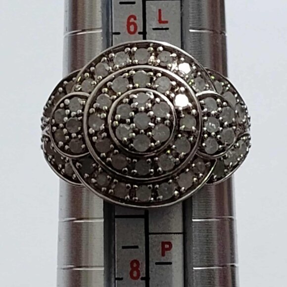 1.00ctw Round White DIAMOND Rhodium over STERLING SILVER RING - Size :7 - Picture 16 of 16